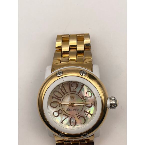 Glam Rock Swiss Womens Watch 46mm New Battery Date WR 10ATM Small Wrist 5-5.25 - Picture 7 of 11